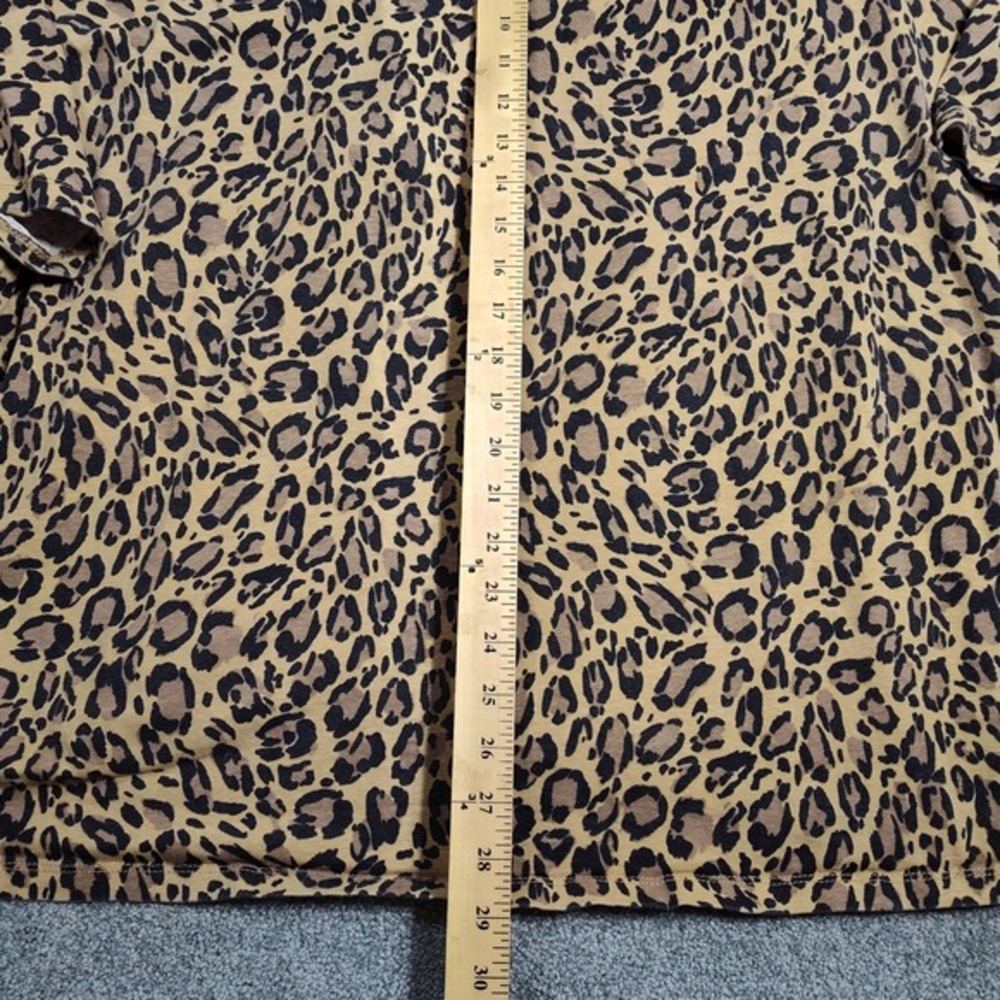 Jessica London‎ Womens 38/40 Top Leopard Print Scoop Neck Short Sleeve Plus Size - Picture 7 of 9